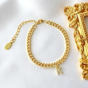 Custom Initial | 24K Thick Cuban Chain Bracelet