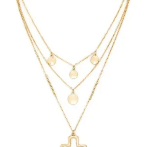 Cross Pendant Layered Necklace