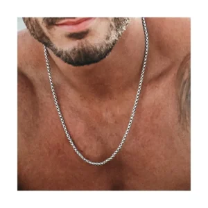 Stainless Steel Men Woven Chain Necklace