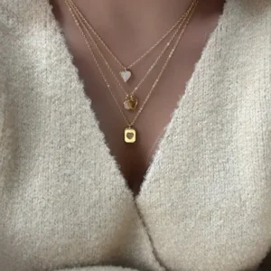 3 Piece Heart Charm Necklace Set for Women Elegant Layered Jewelry