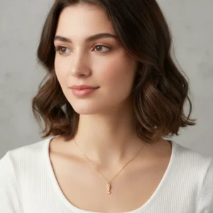 Stainless Steel Cream Enamel Seahorse Necklace for Women