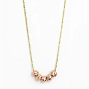 Stainless Steel Rose Gold Beaded Necklace for Women