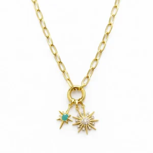 Stainless Steel Lock Removable Charm North Star Necklace