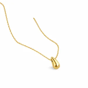 Stainless Steel Gold Teardrop Necklace for Women
