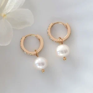 "Rosy" | 24K Baroque Freshwater Pearl Hoops