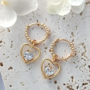"Little Sweetheart" | 24K Heart Hoops