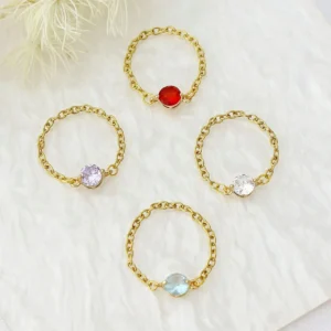 "Tiny Rainbow" | 18K Chain Ring