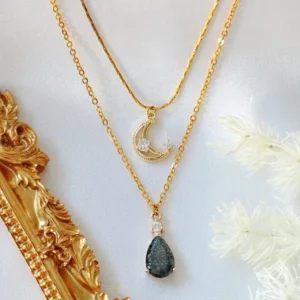 "Sweet Moon" | 18K Two Layers Necklace