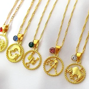 Zodiac Sign & Birthstone | 18K Necklace