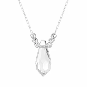 925 Sterling Silver Crystal Pendant Necklace Elegant Chain Necklace Sparkling Gift for Her
