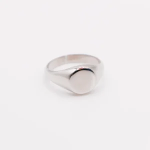 Italian Round Face Silver Ring