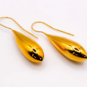 Italian Gilded Teardrop Statement Earrings