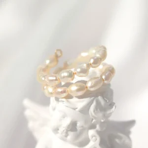 18K Freshwater Pearls Spiral Adjustable Ring