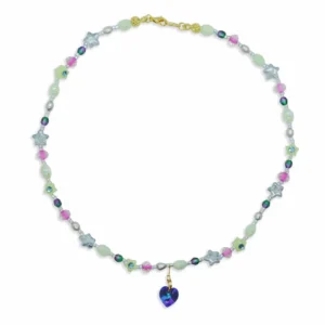 SELF LOVE Necklace Handcrafted Swarovski Heart & Freshwater Pearl Jewelry