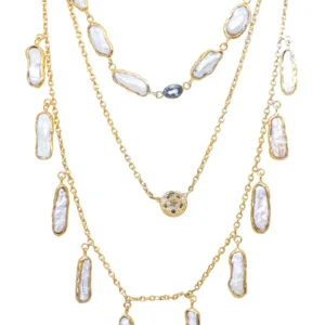 The EOS Goddess Necklace - Handcrafted Divine Jewelry with Mystic Topaz and Biwa Pearls