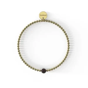 Gold / Ebony Bracelet - Beautiful 18K Gold Plated Stainless Steel Beads