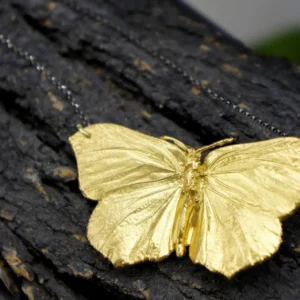 Gold Butterfly Necklace - 18K Gold-Plated Sterling Silver, Handmade Jewelry, Gift for Her