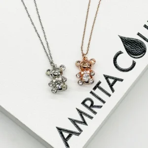 Bear Aroma Necklace | Energy & Healing | Diffusing on the Go | 18k Gold Plated