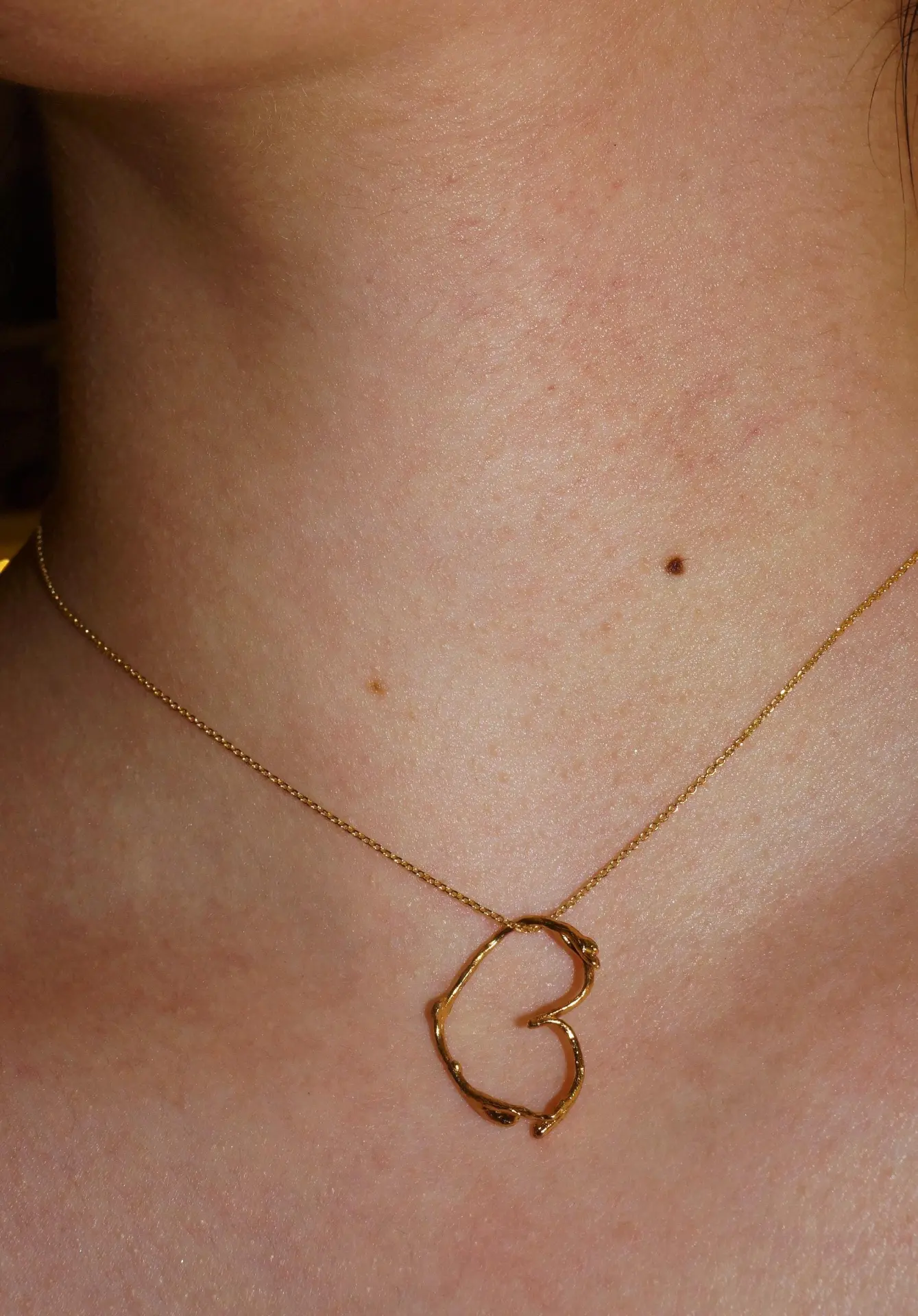 Nature-Inspired Heart Necklace, Real Jasmine Flower (Gold Plated) - Image 2