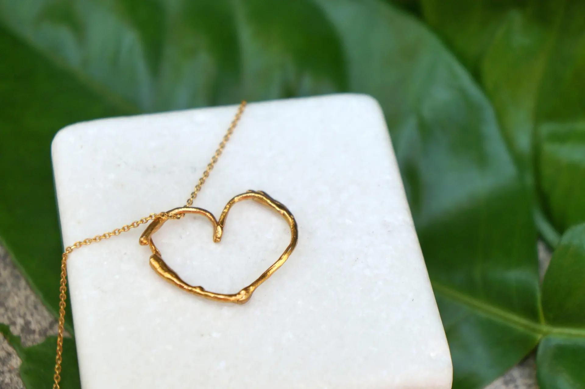 Nature-Inspired Heart Necklace, Real Jasmine Flower (Gold Plated) - Image 4