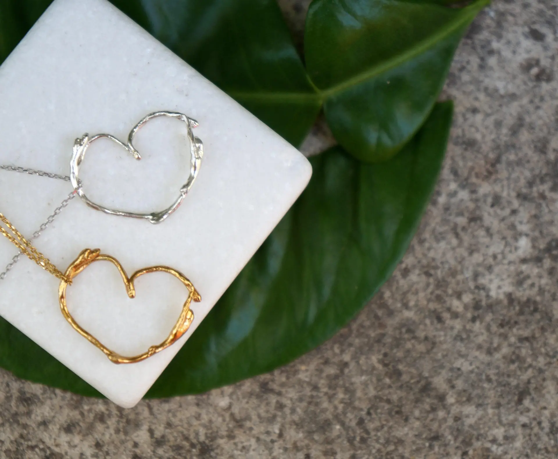 Nature-Inspired Heart Necklace, Real Jasmine Flower (Gold Plated) - Image 5