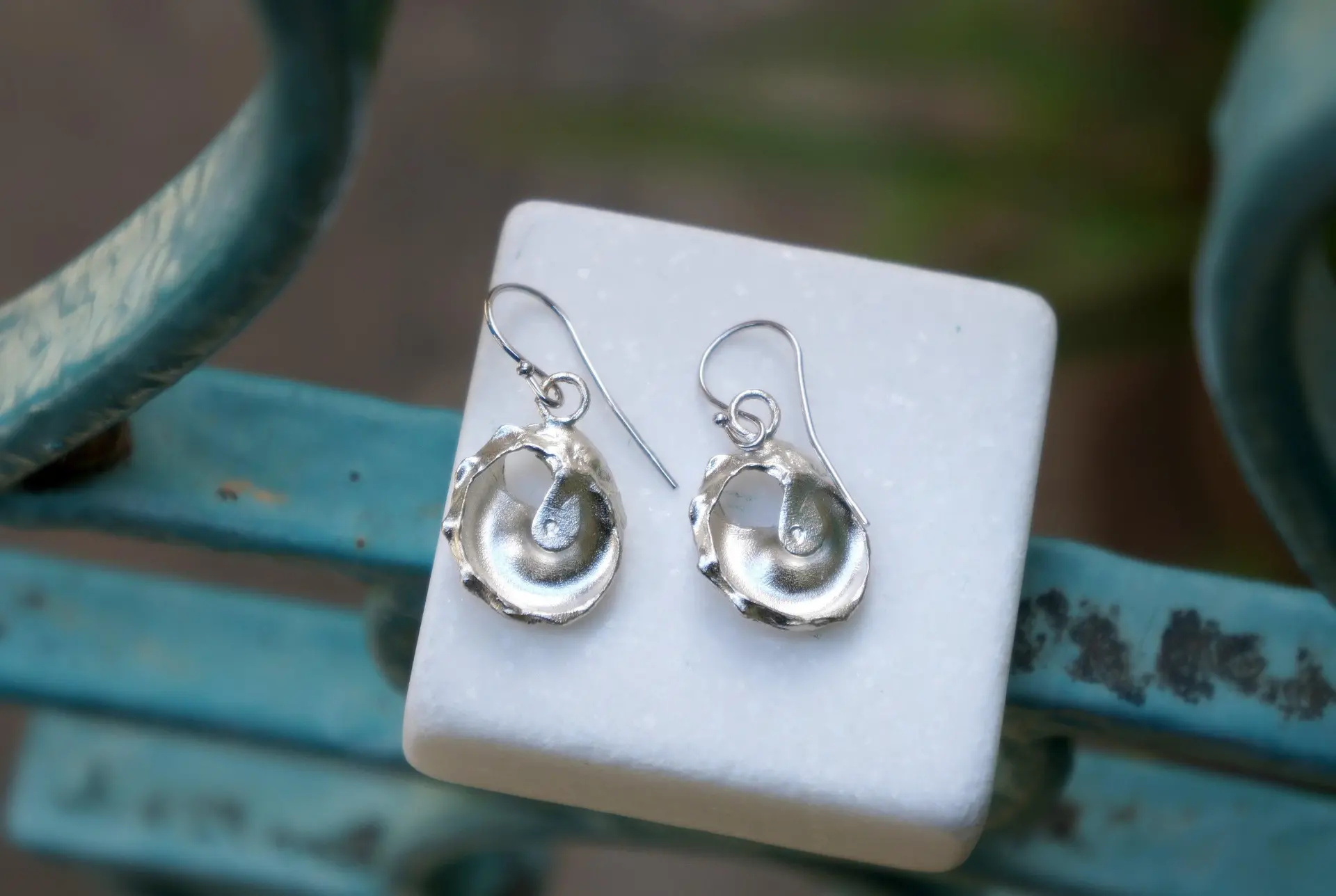 Beach Jewelry Silver Earrings, Sea Shell Dangles (Small, Lightweight) - Image 2