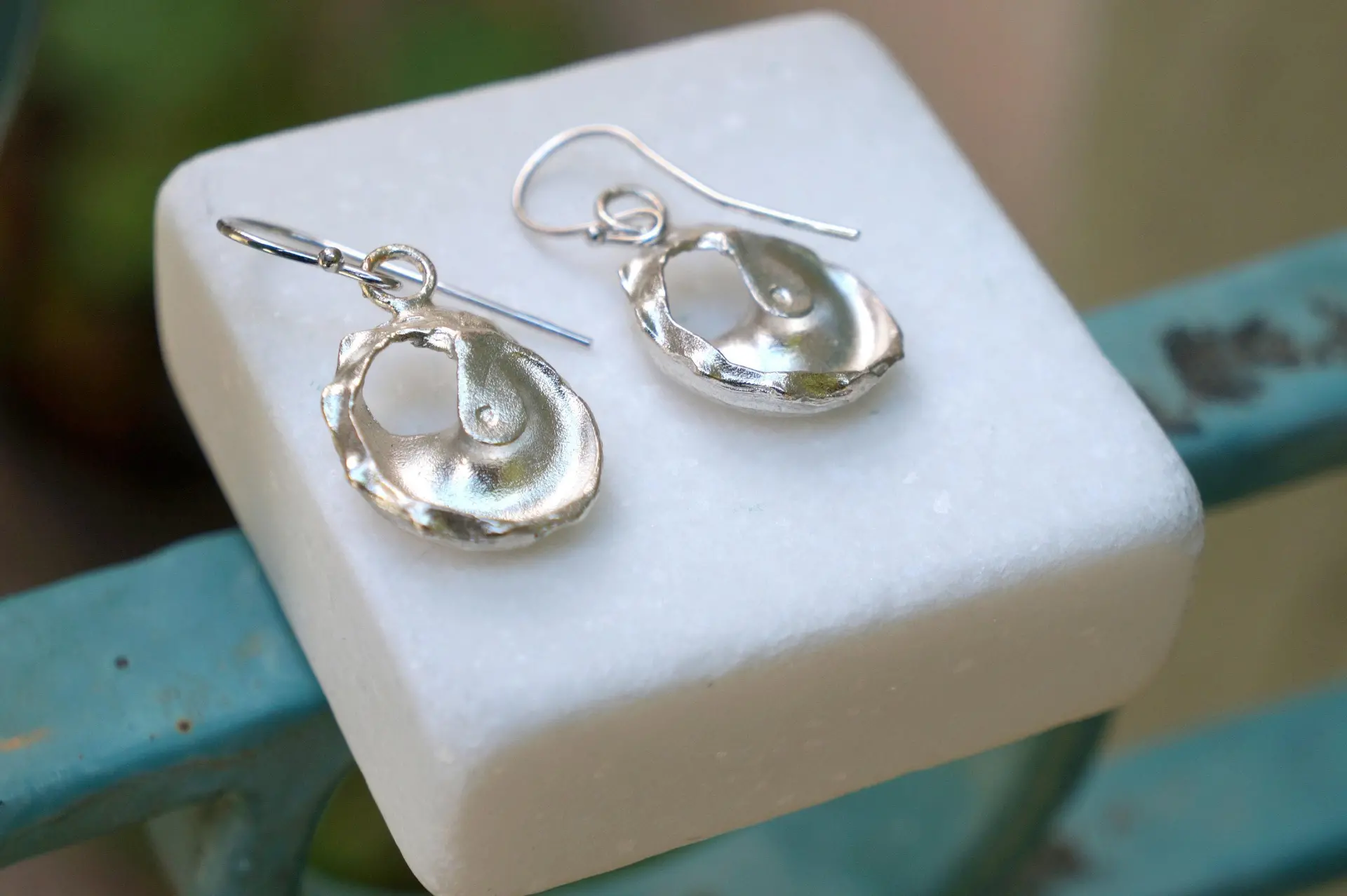 Beach Jewelry Silver Earrings, Sea Shell Dangles (Small, Lightweight) - Image 3