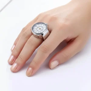 Silver Stainless Steel Quartz Ring Watch