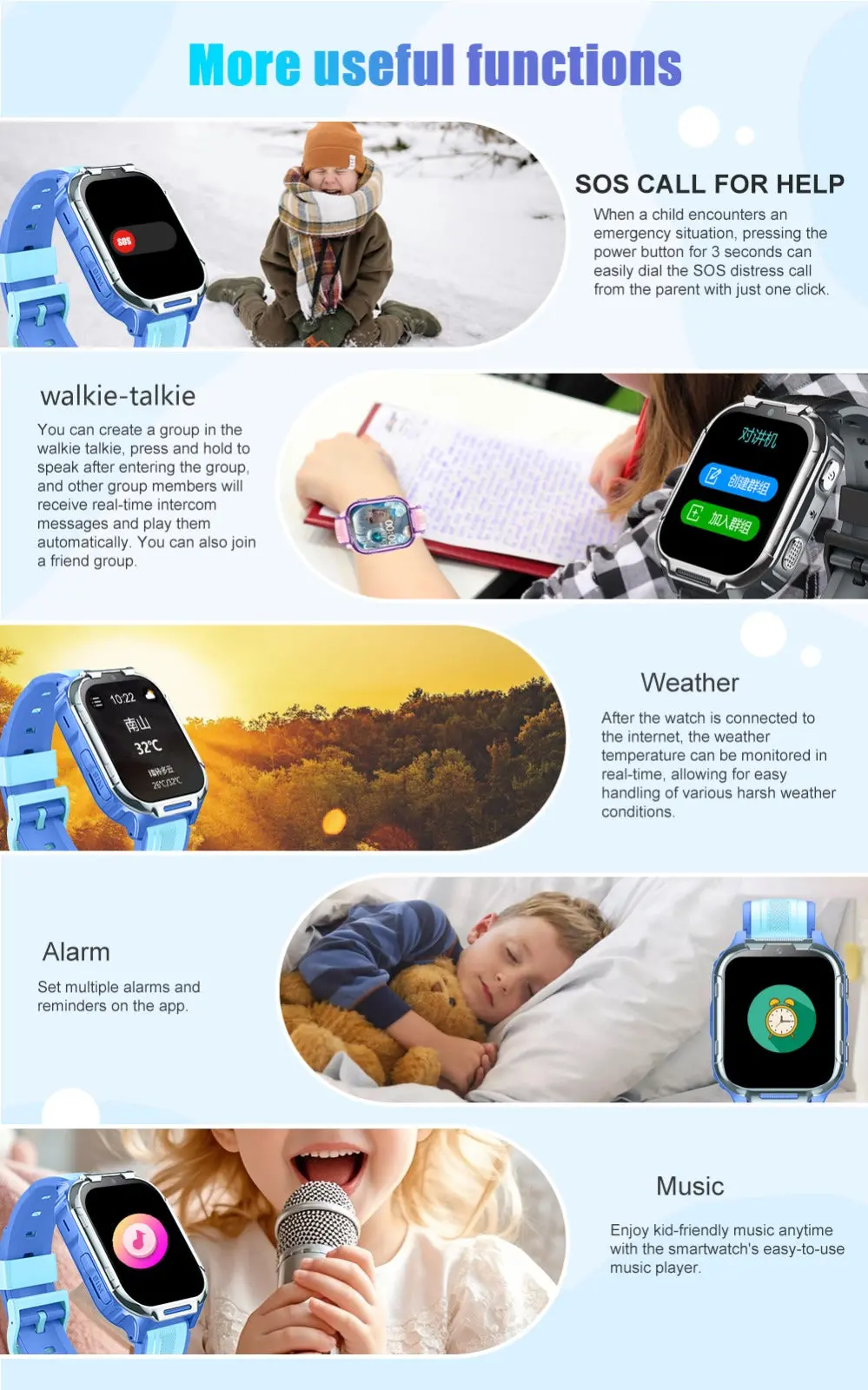 D55 Kids Smartwatch Android with GPS Tracker SIM Card Child Smart Watch for Calling, Location Tracking Safety Monitoring Smartwatch for Boys and Girls - Image 9