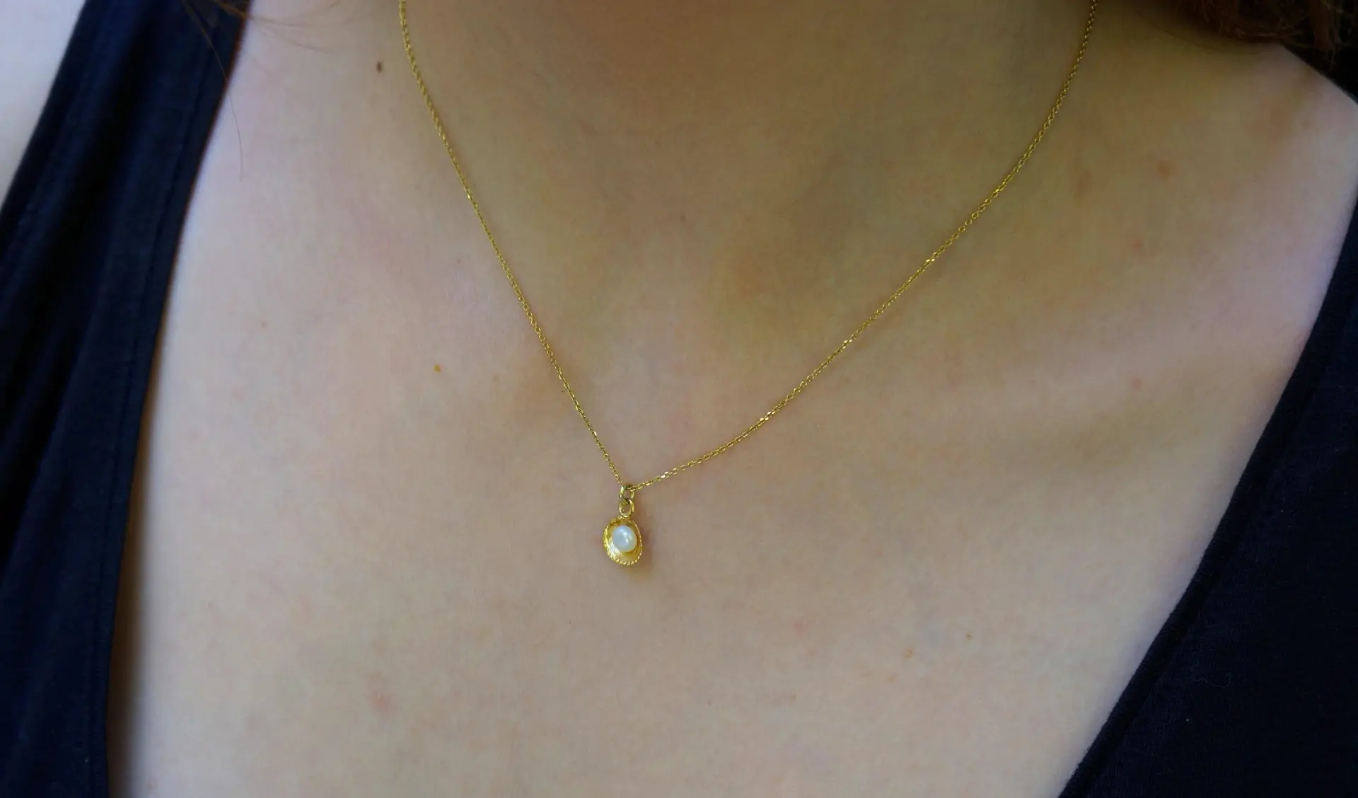 Nature-Inspired Sterling Silver Necklace with Freshwater Pearl - Dainty Handmade Jewelry - Image 3