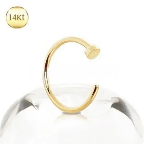 14Kt Yellow Gold Nose Hoop Ring - Image 2