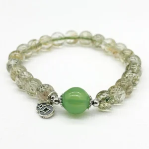 Sterling Silver Crystal Aroma Bracelet - Ghost Phantom Quartz | Energy & Healing | Diffuser Jewellery | Unique Gift