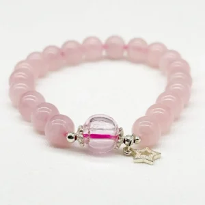 Sterling Silver Crystal Aroma Bracelet - Rose Quartz | Energy & Healing | Diffuser Jewellery