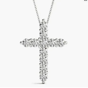 Radiant 0.55 Ct Moissanite Pendant Necklace 14K White Gold