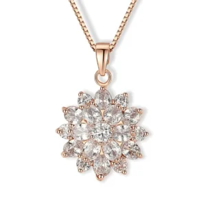 "Diamond Sunflower" | 18K Necklace