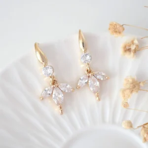 "Bloom" | 24K CZ Flower Petals Hook Earrings