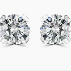 Moissanite Stud Earrings in 925 Sterling Silver 5mm, 0.78 CT