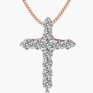 Pandent 0.55 Carat Moissanite Pendant in 14K Rose Gold