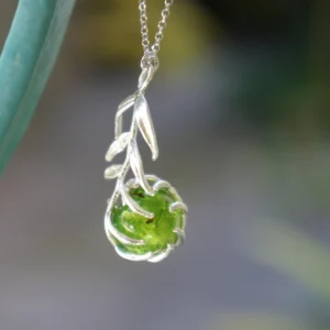 Pressed Leaf Necklace: Sterling Silver Araucaria - Botanical Jewelry