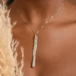 Sterling Silver Pendant: Citrus Bark Texture Necklace (Recycled, Handmade)