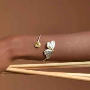 Sterling Silver Butterfly Cuff Bracelet - Artisan Nature Jewelry