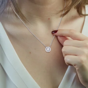 Crystal Halo Pendant Necklace