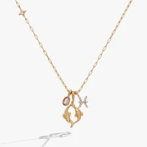 Pisces Zodiac Charm Cluster Necklace - ALEX AND ANI
