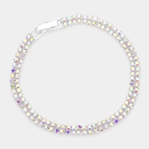 2Rows Rhinestone Evening Bracelet