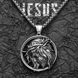 Crown of Thorns Christian Jesus Stainless Steel Men's Necklace