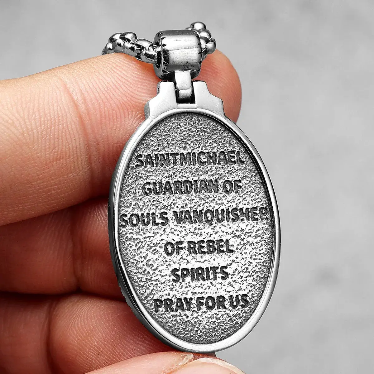 Archangel St.Michael Guardian Stainless Steel Men's Necklace Pendant Chain - Image 4
