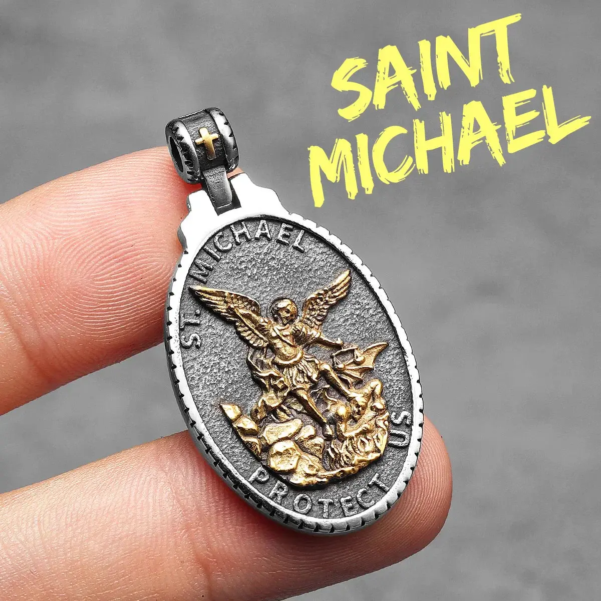 Archangel St.Michael Guardian Stainless Steel Men's Necklace Pendant Chain - Image 13