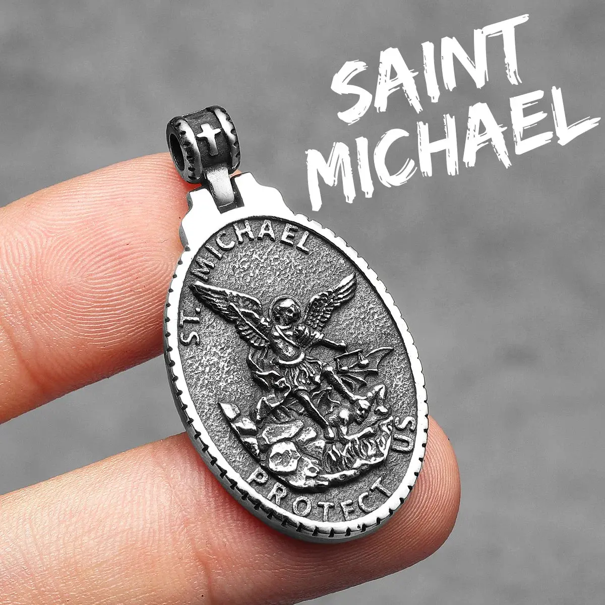 Archangel St.Michael Guardian Stainless Steel Men's Necklace Pendant Chain - Image 14