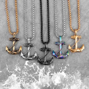 Anchor Sailor Stainless Steel Men's Necklace Pendants Chain