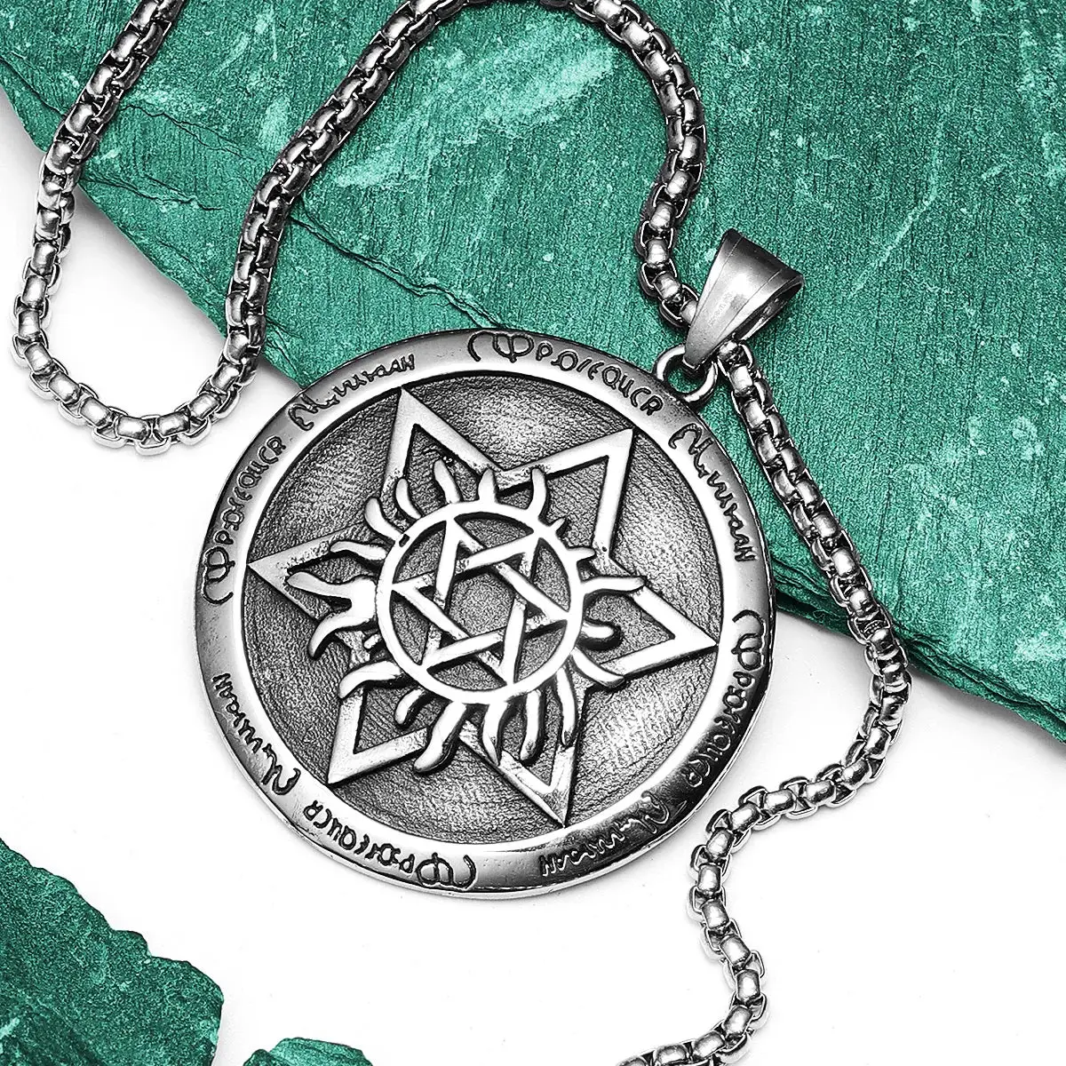 Star of David Stainless Steel Men's Necklace Pendant Chain